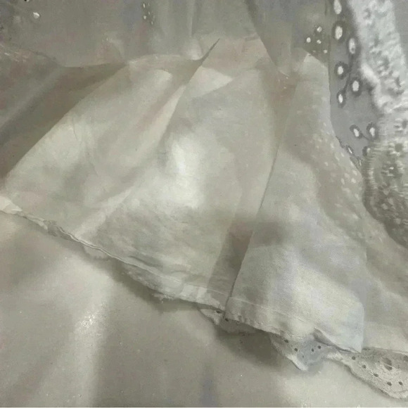 Oshkosh Overall Dress 5T Toddler Denim White Eyelet Cotton Romper - Picture 8 of 9